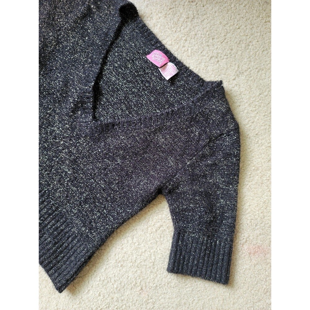 Great American Sweater Gold & Black Cropped Top M / L short sweater mid drift